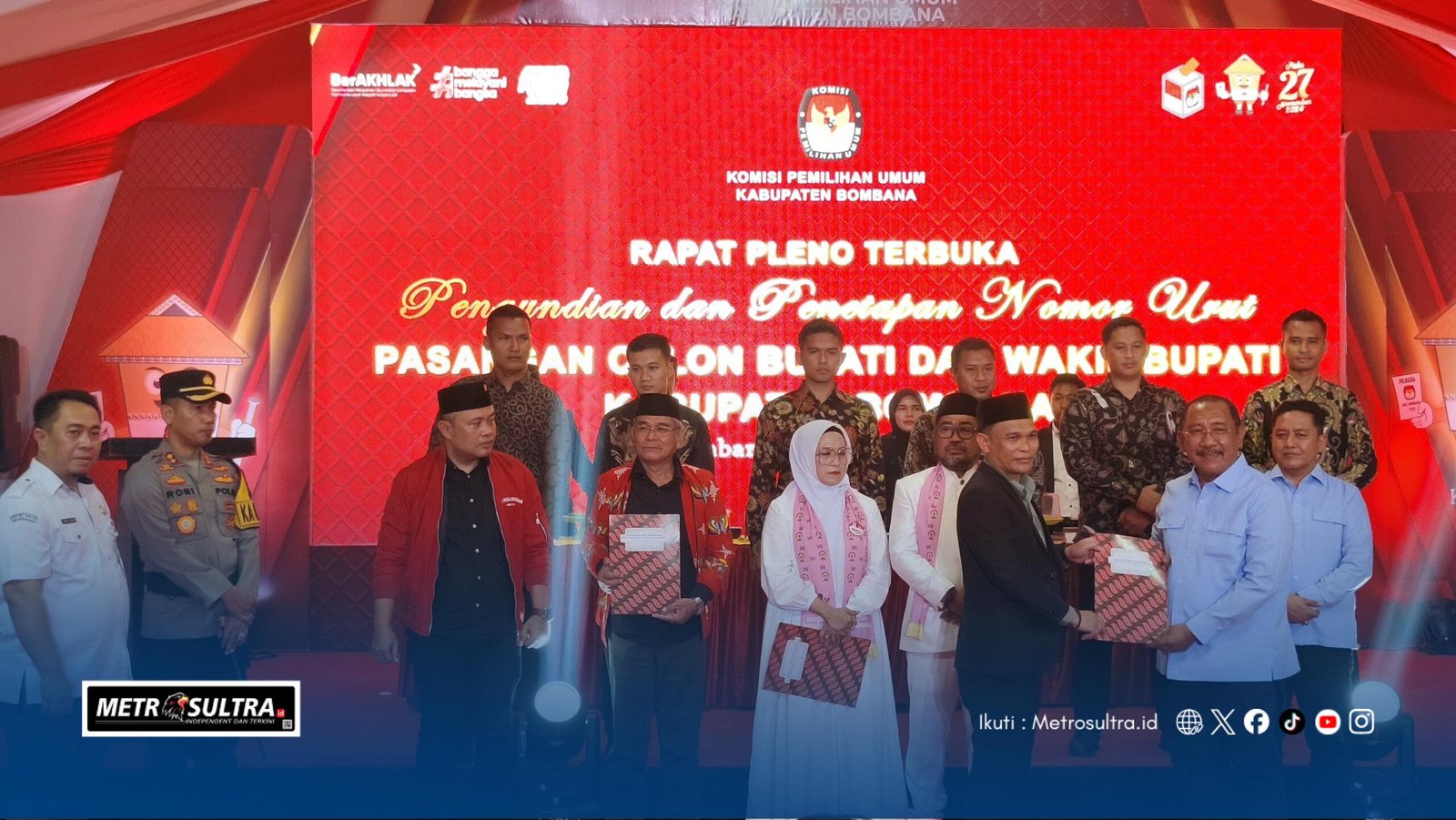 KPU Bombana Resmi Umumkan Nomor Urut, Pertarungan Politik Menuju Pilkada Makin Sengit