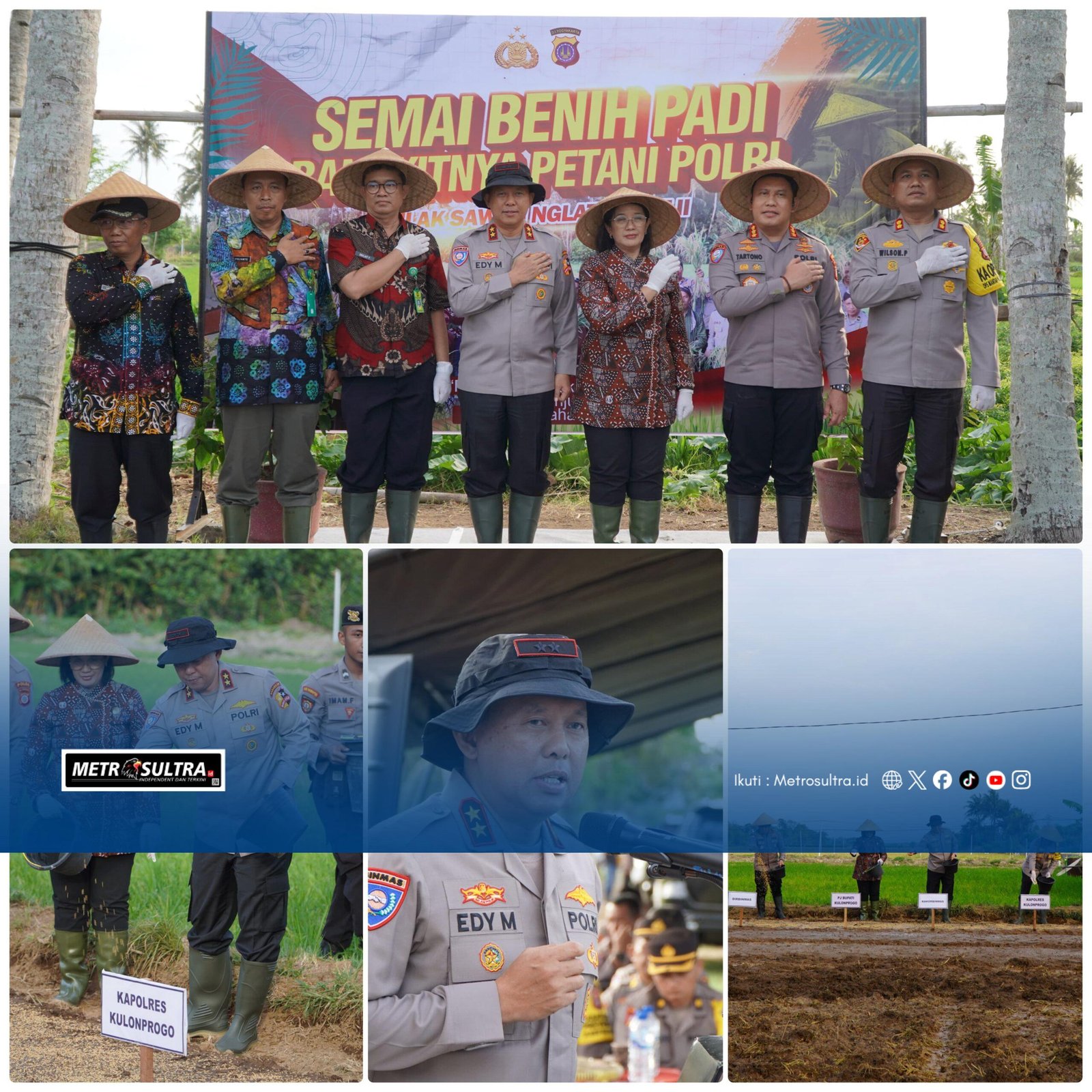 Semai Padi di Kulonprogo, Kakorbinmas Baharkam Polri Perkuat Komitmen Ketahanan Pangan Nasional