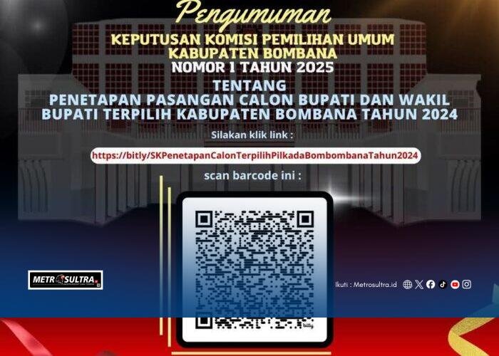 Resmi! Burhanuddin-Ahmad Yani Ditapkan KPU Bombana Sebagai Pemimpin Baru 2025-2030